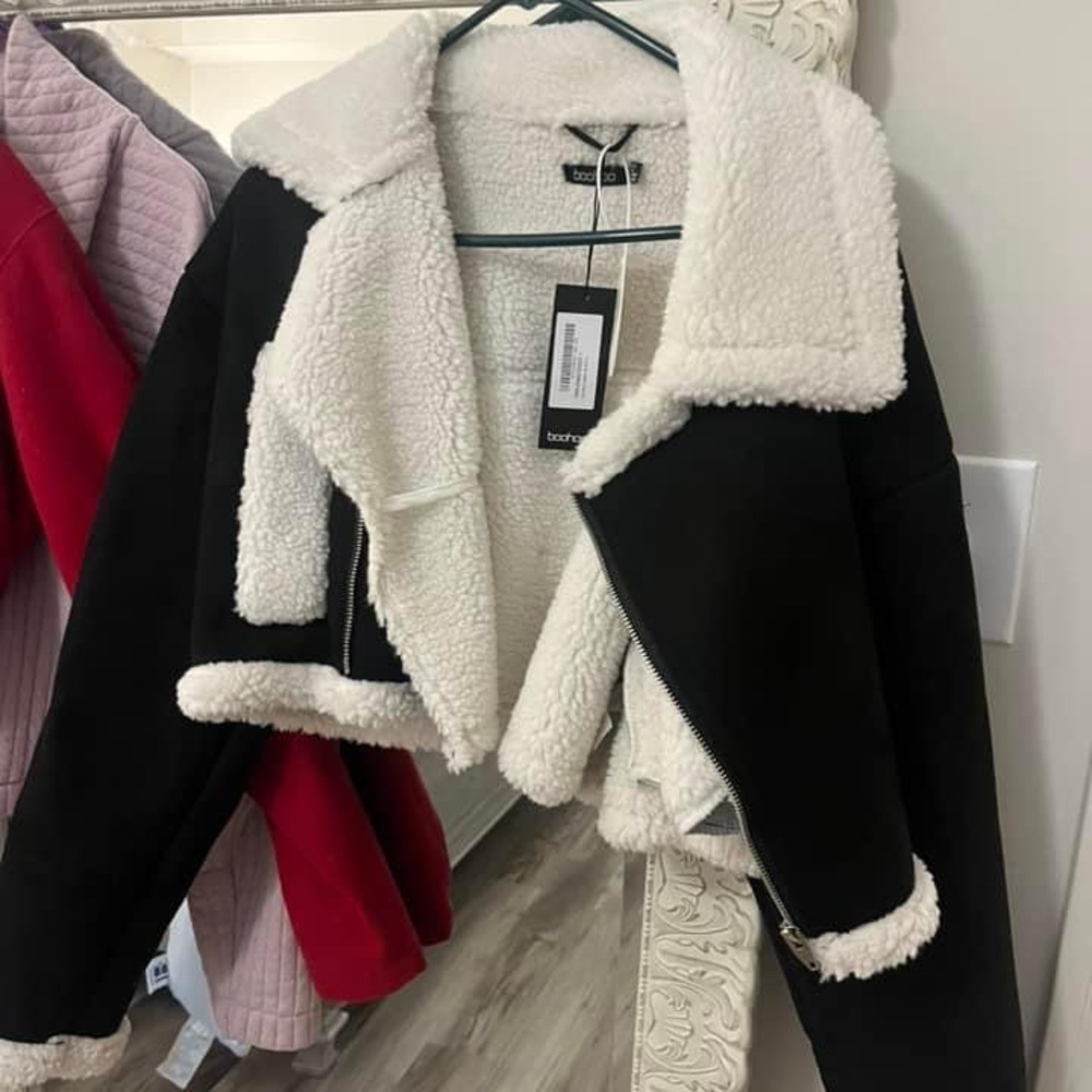 Boohoo Cropped Aviator Jacket